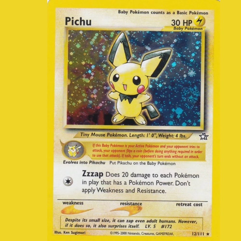 Pichu Holographic Pokémon Card